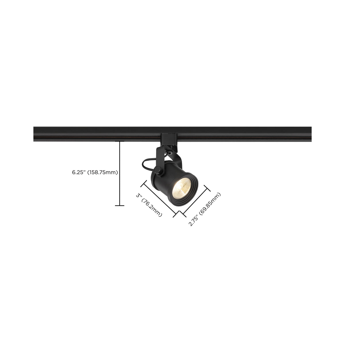 LED - 12 Watt Forged Track Head - Black - 36 deg. Beam Angle - H-Style