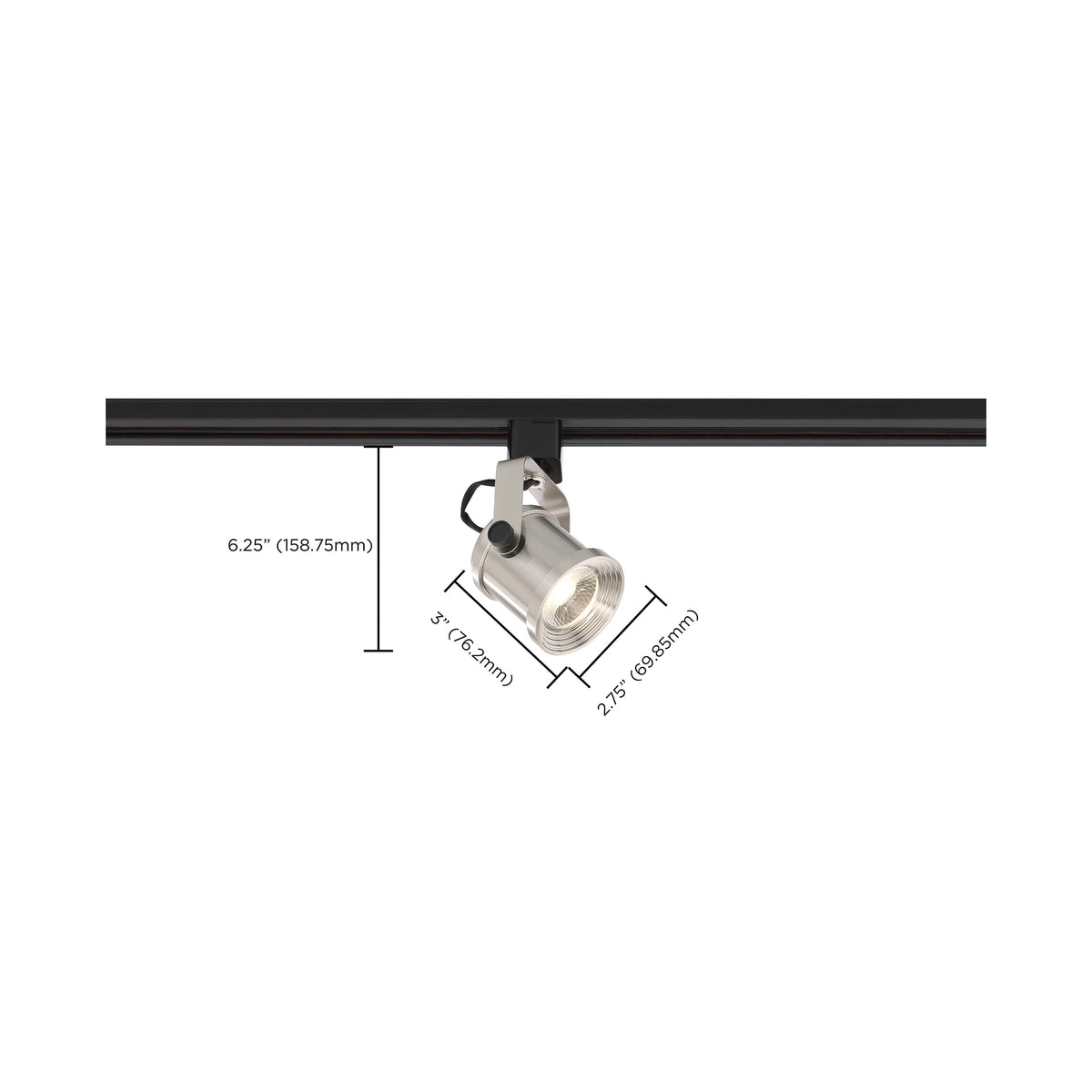 LED - 12 Watt Forged Track Head - Brushed Nickel - 24 deg. Beam Angle - H-Style