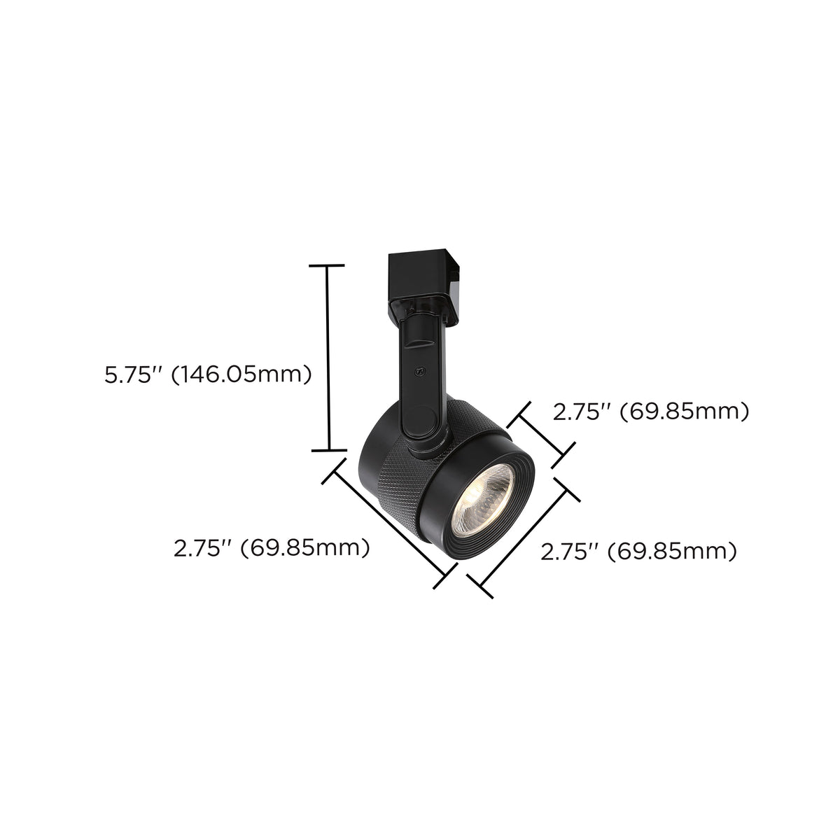 LED - 12 Watt Piston Track Head - Black - 36 deg. Beam Angle - H-Style