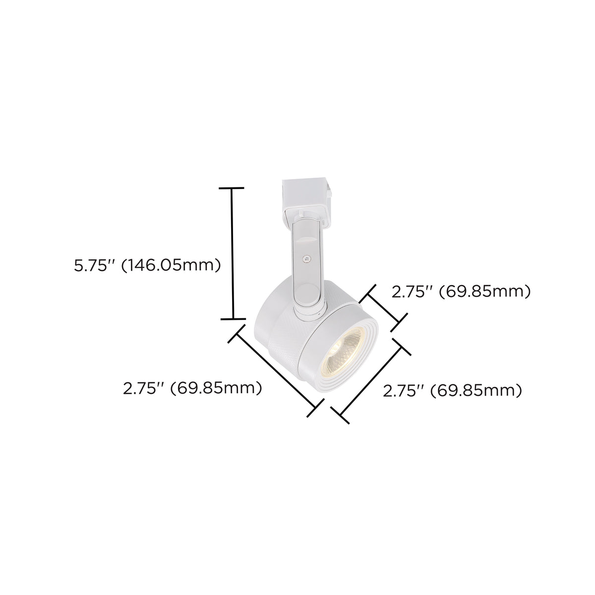 LED - 12 Watt Piston Track Head - White - 36 deg. Beam Angle - H-Style
