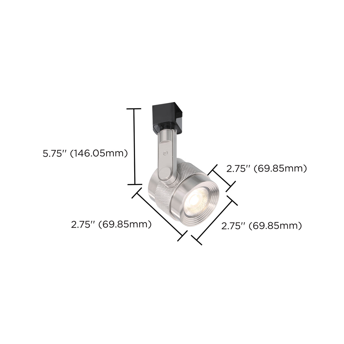 LED - 12 Watt Piston Track Head - Brushed Nickel - 36 deg. Beam Angle - H-Style