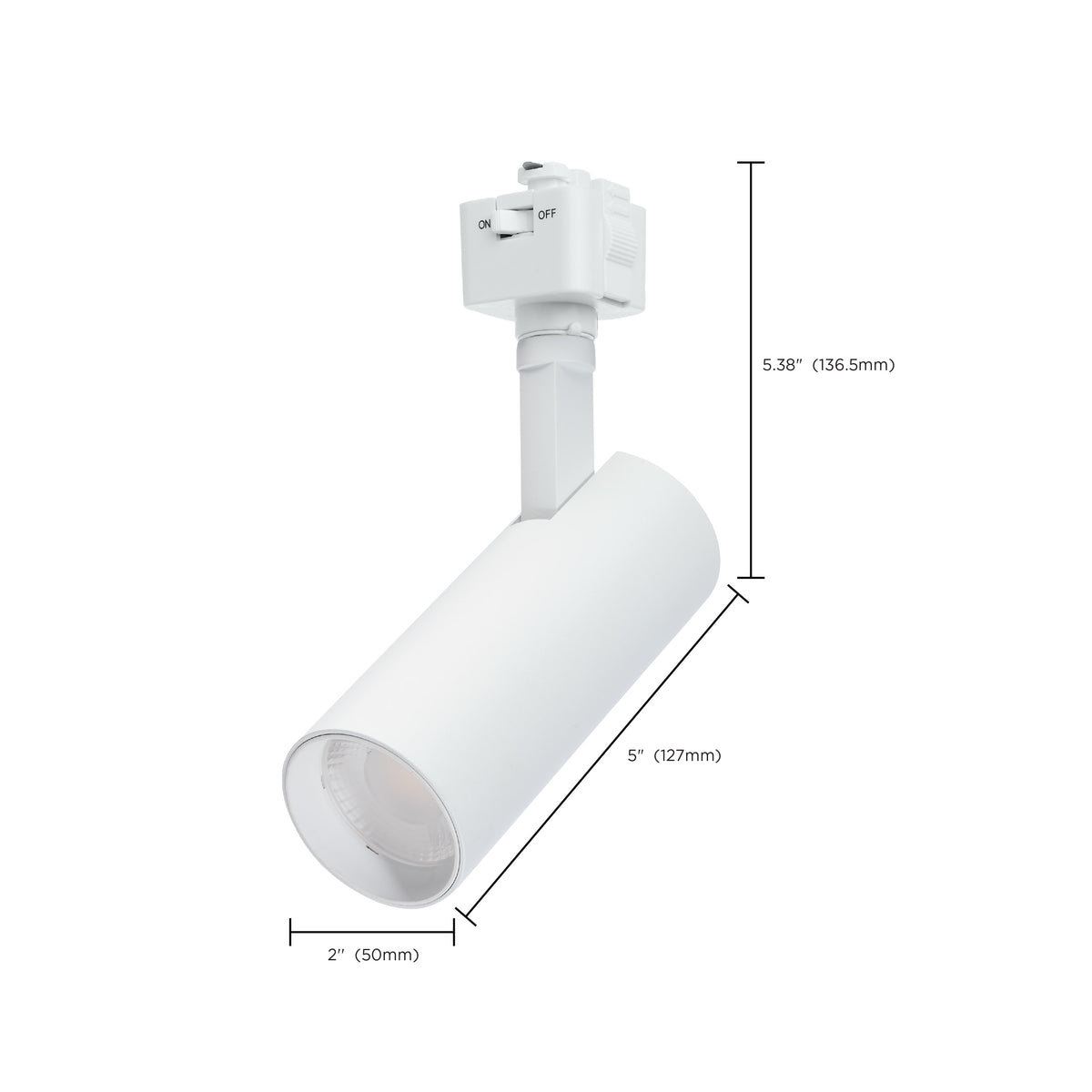 10 Watt LED Track Head - 36 Degree Beam Spread - J-Style Track - 5 CCT Selectable - Matte White Finish - J-Style