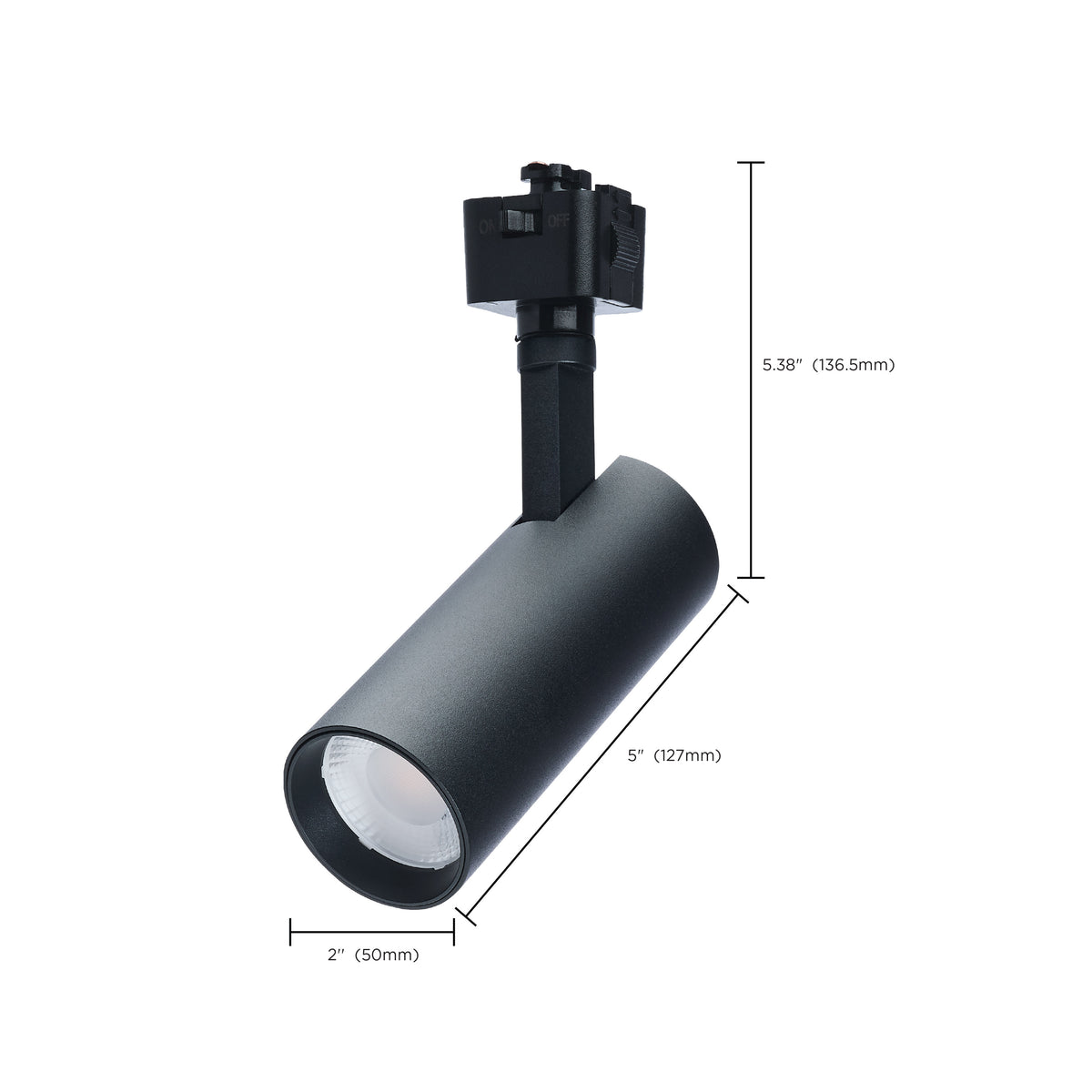 10 Watt LED Track Head - 48 Degree Beam Spread - J-Style Track - 5 CCT Selectable - Matte Black Finish - J-Style