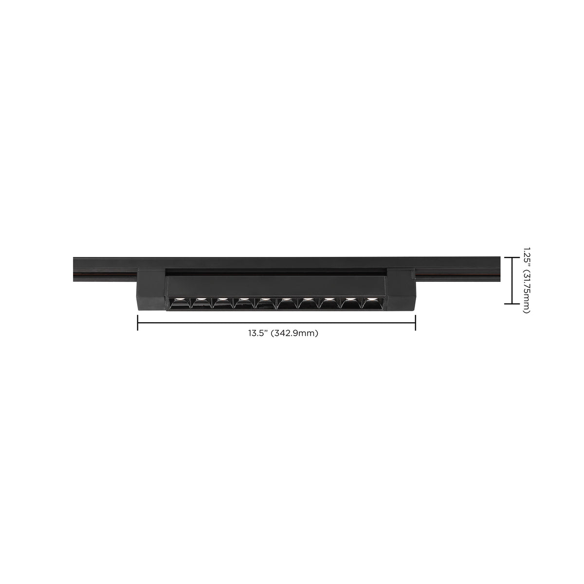 LED - 1FT - Track Light Bar - Black Finish - 30 deg. Beam Angle - H-Style
