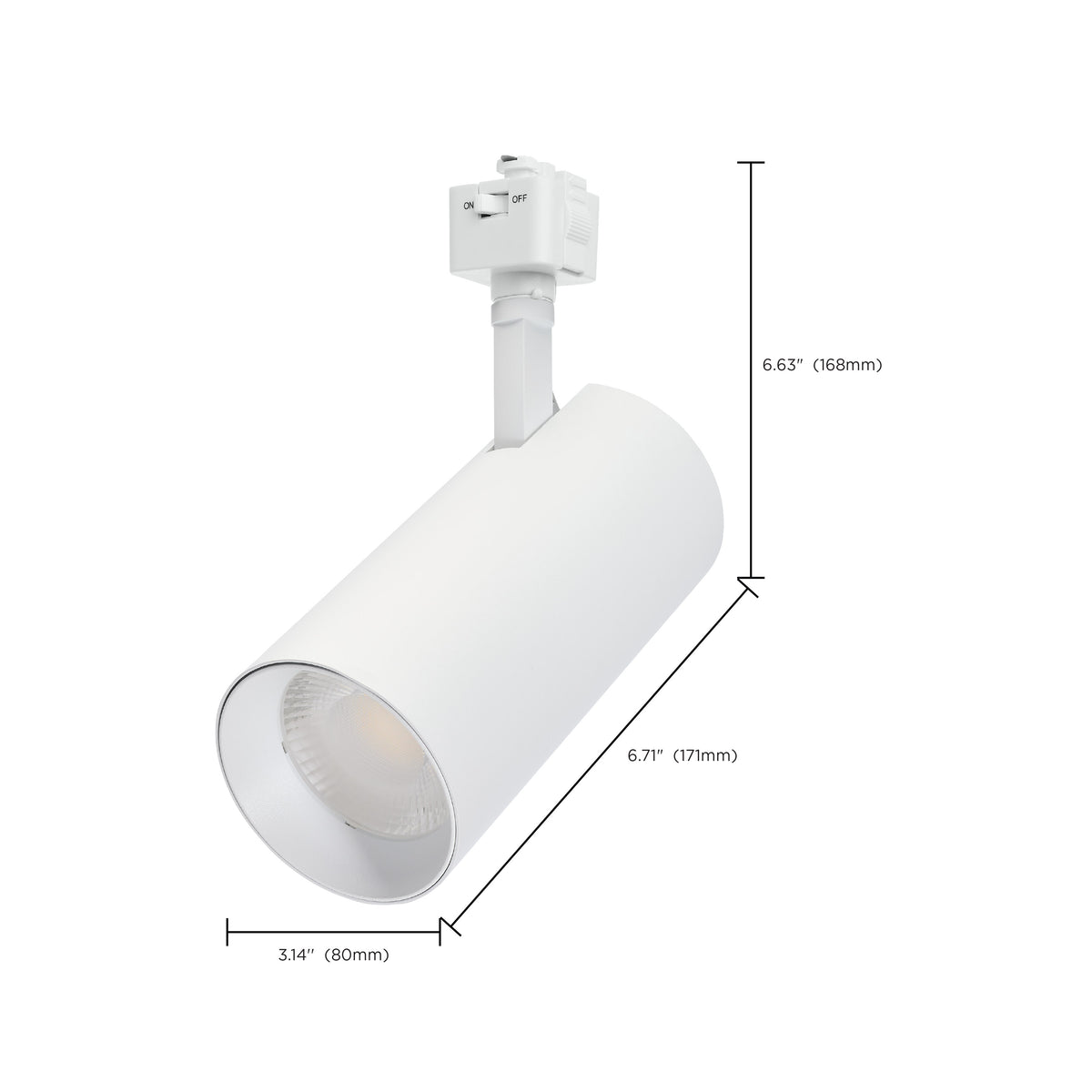 30 Watt LED Track Head - 36 Degree Beam Spread - J-Style Track - 5 CCT Selectable - Matte White Finish - J-Style