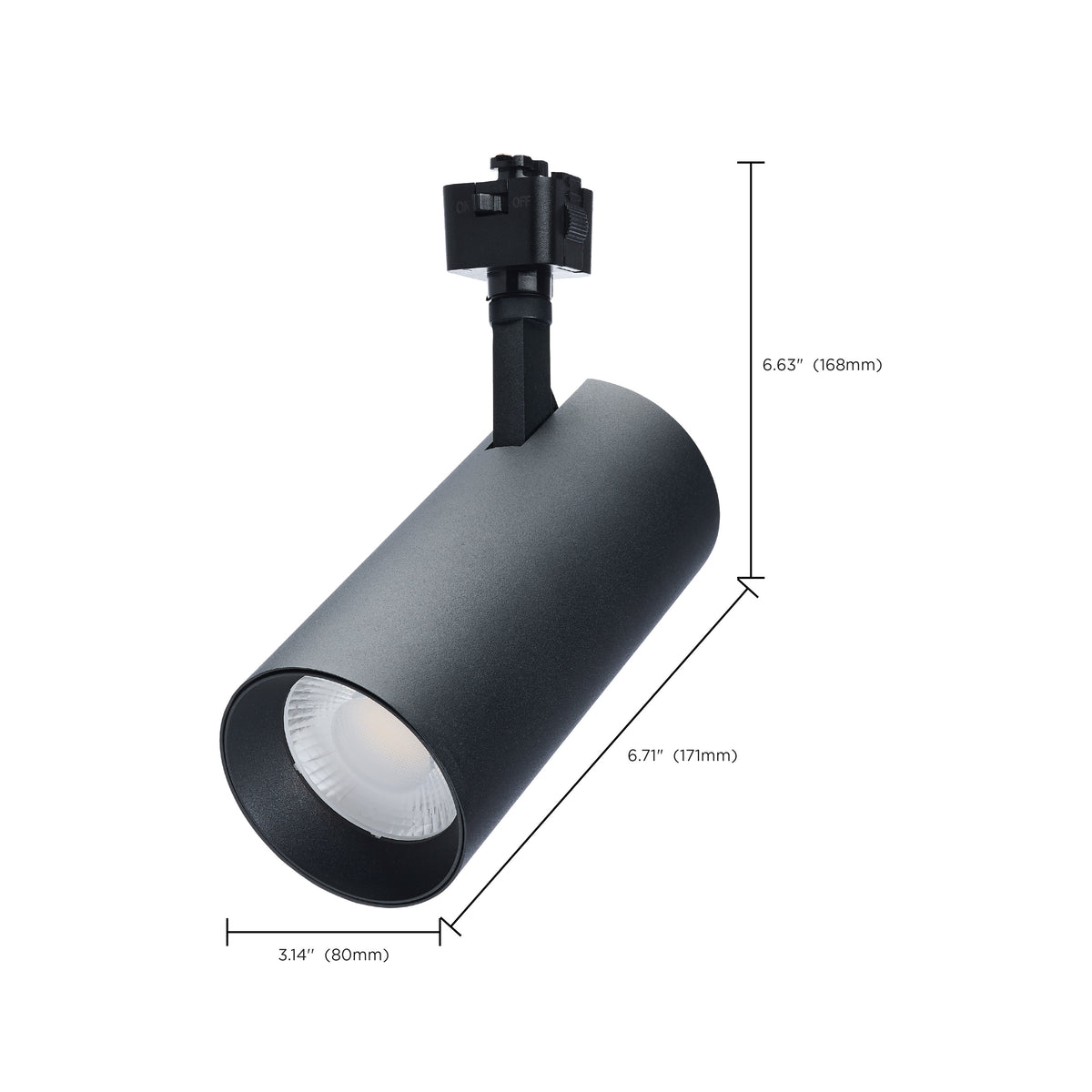 30 Watt LED Track Head - 48 Degree Beam Spread - J-Style Track - 5 CCT Selectable - Matte Black Finish - J-Style