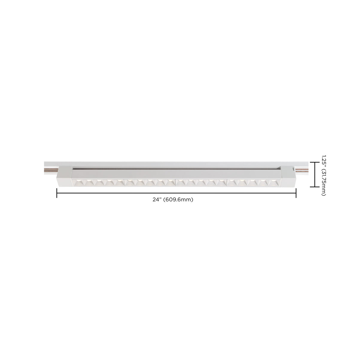 LED - 2FT - Track Light Bar - White Finish - 30 deg. Beam Angle - H-Style