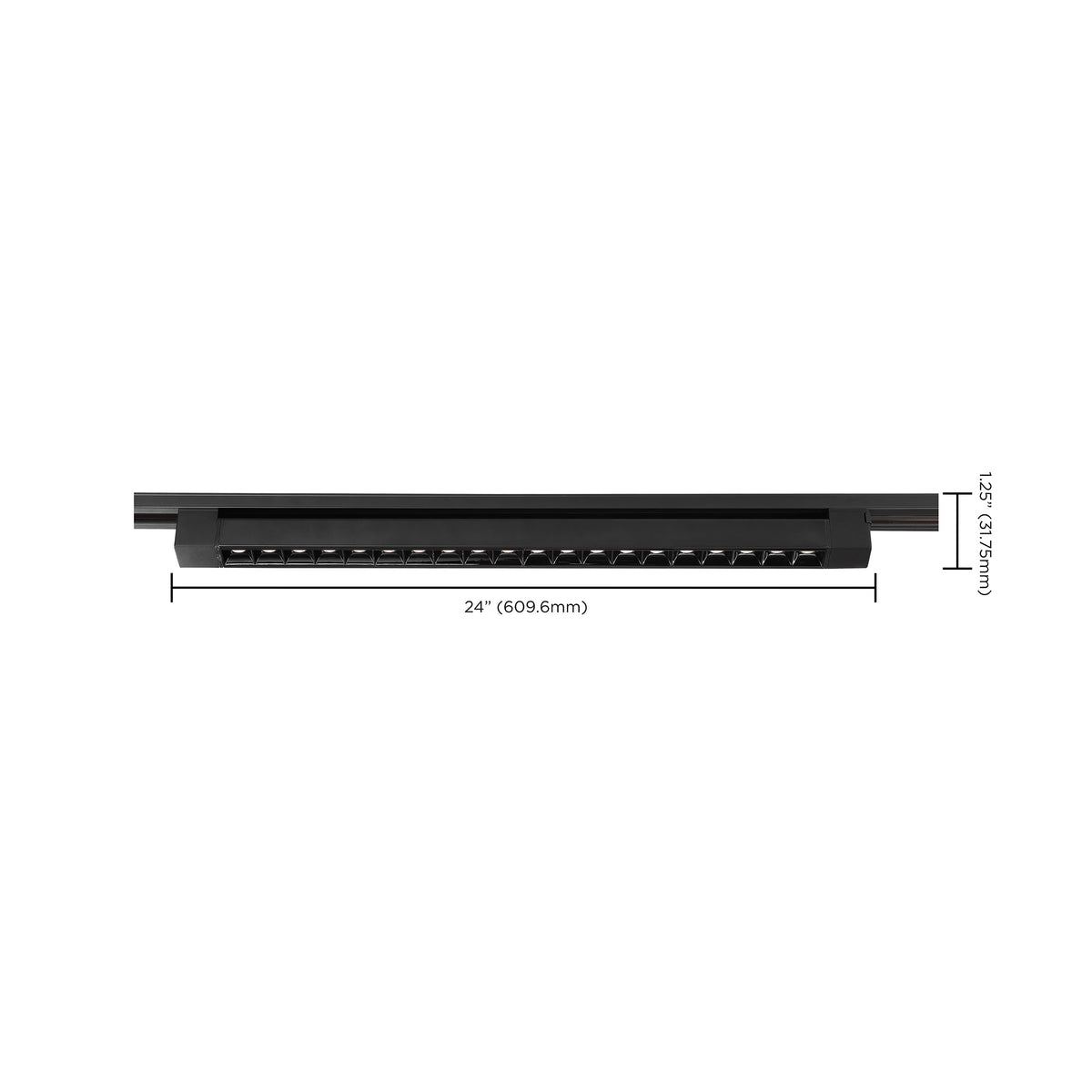 LED - 2FT - Track Light Bar - Black Finish - 30 deg. Beam Angle - H-Style