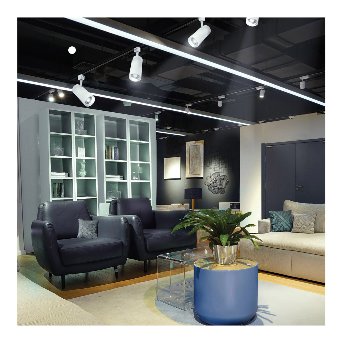 30 Watt LED Track Head - J-Style - 20 to 50 Degree Adjustable Beam Spread - CCT Selectable - Matte White Finish - J-Style