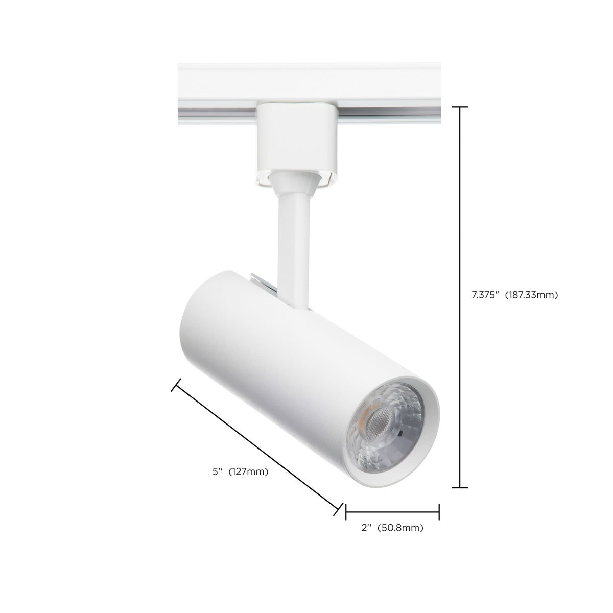 10 Watt - LED Commercial Track Head - White - Cylinder - 36 Degree Beam Angle - H-Style