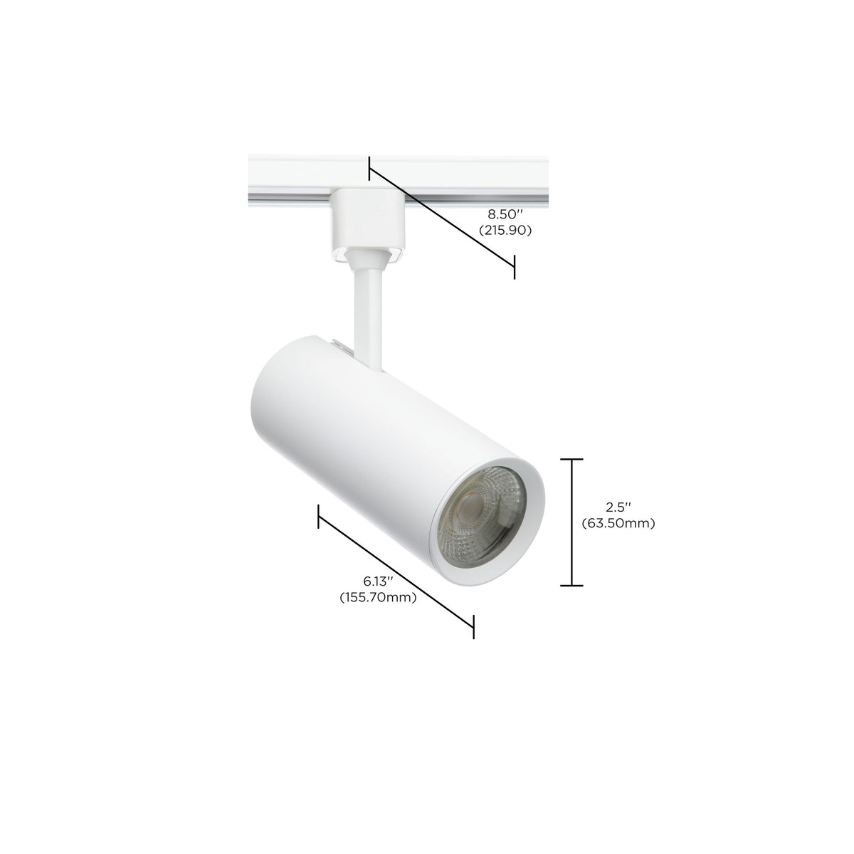 20 Watt - LED Commercial Track Head - White - Cylinder - 24 Degree Beam Angle - H-Style