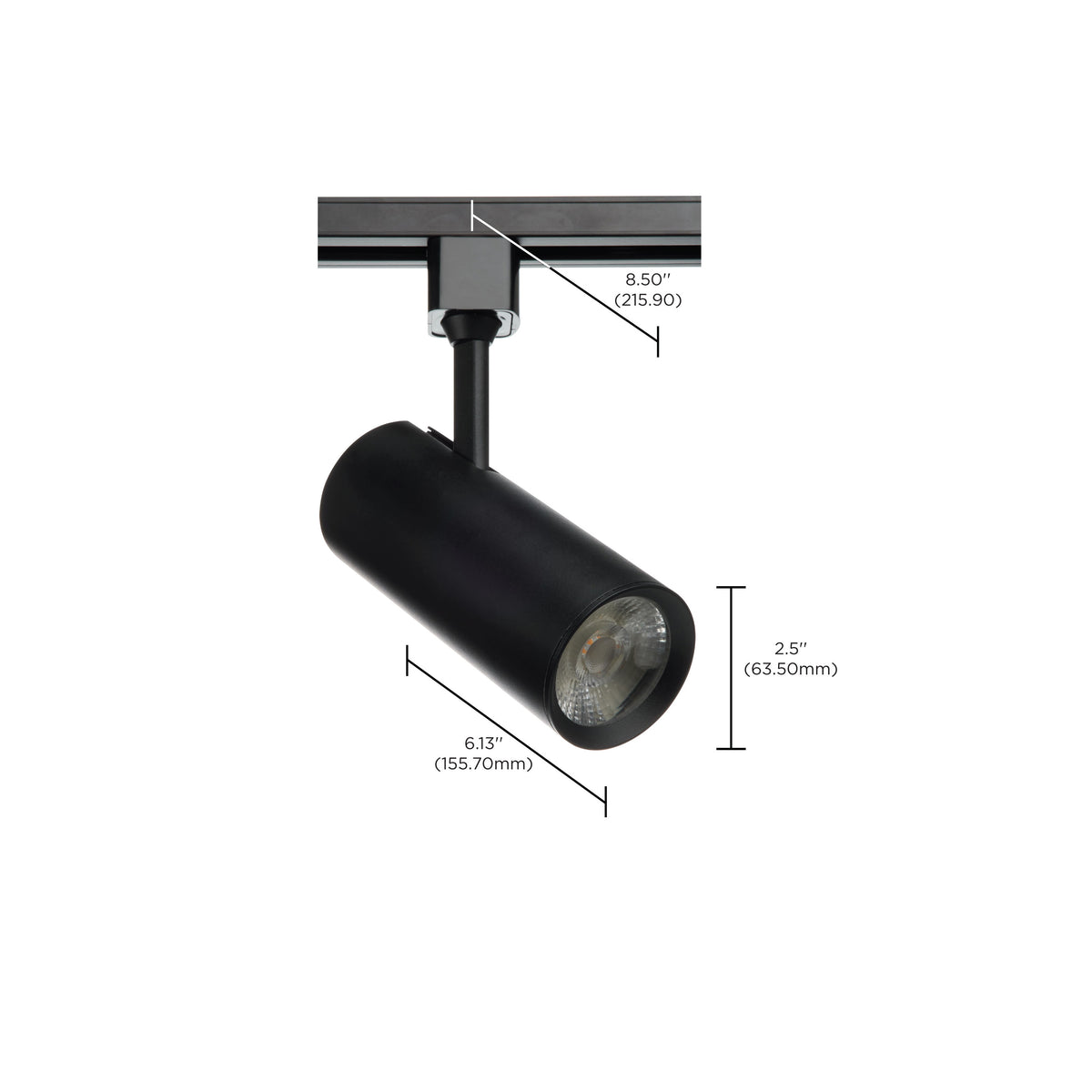 20 Watt - LED Commercial Track Head - Black - Cylinder - 24 Degree Beam Angle - H-Style