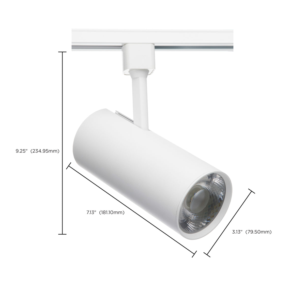 30 Watt - LED Commercial Track Head - White - Cylinder - 36 Degree Beam Angle - H-Style