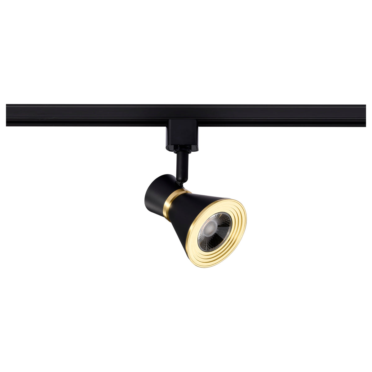 12 Watt LED Cinch Track Head - 3000K - Matte Black and Brushed Brass Finish - H-Style lighting product