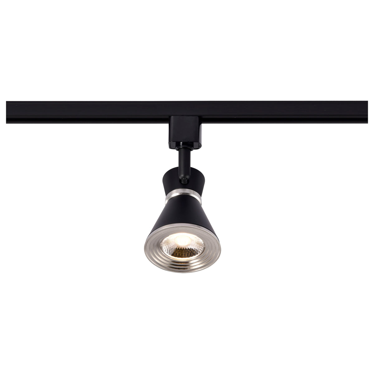 12 Watt LED Cinch Track Head - 3000K - Matte Black and Brushed Nickel Finish - H-Style
