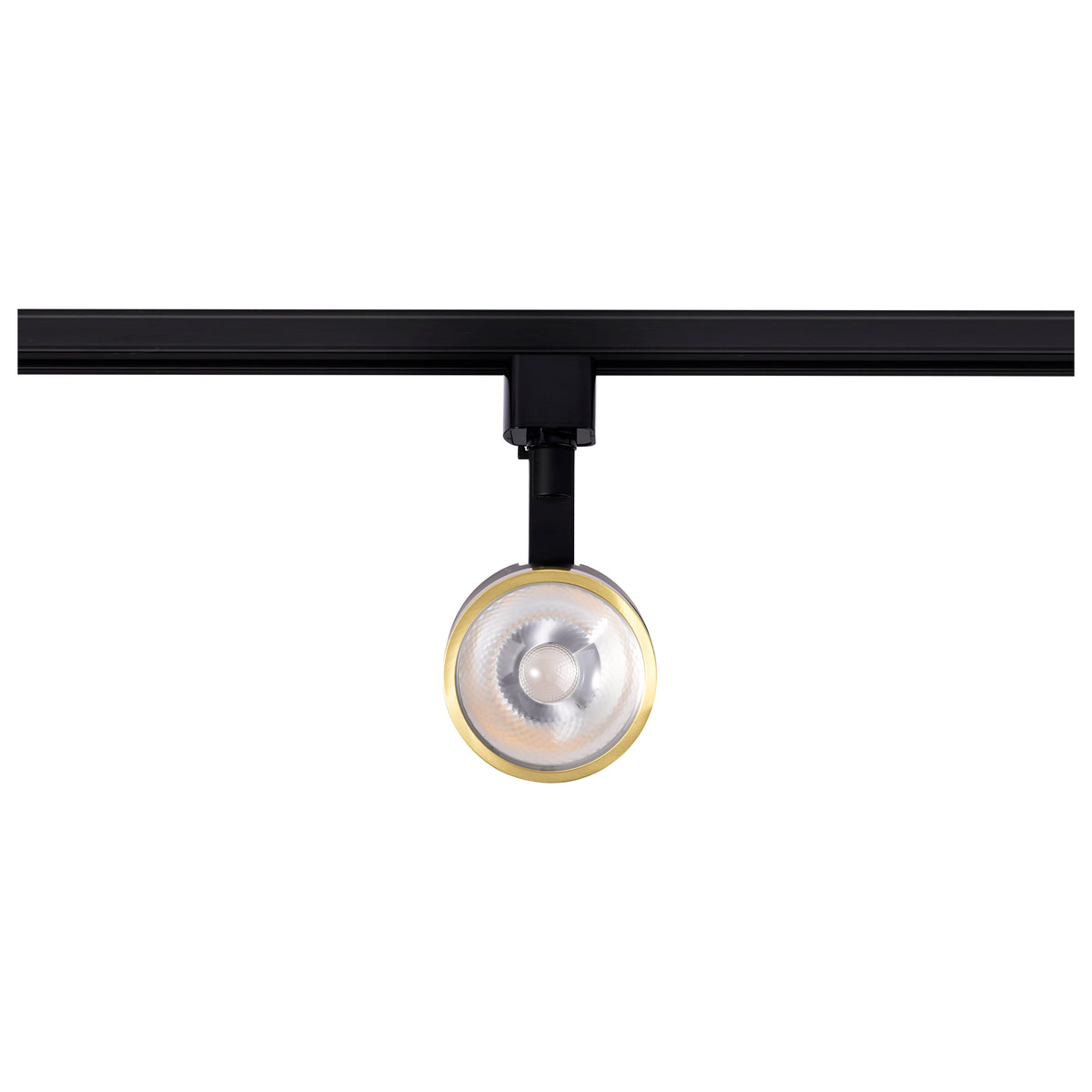 12 Watt LED Track Head - Round - 3000K - Matte Black and Brushed Brass Finish - H-Style