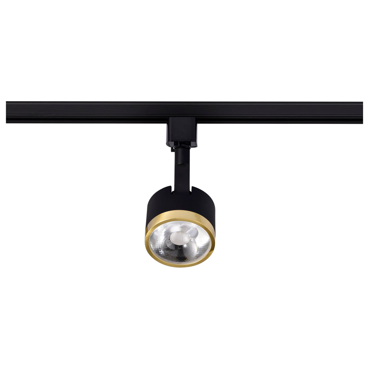 12 Watt LED Track Head - Round - 3000K - Matte Black and Brushed Brass Finish - H-Style