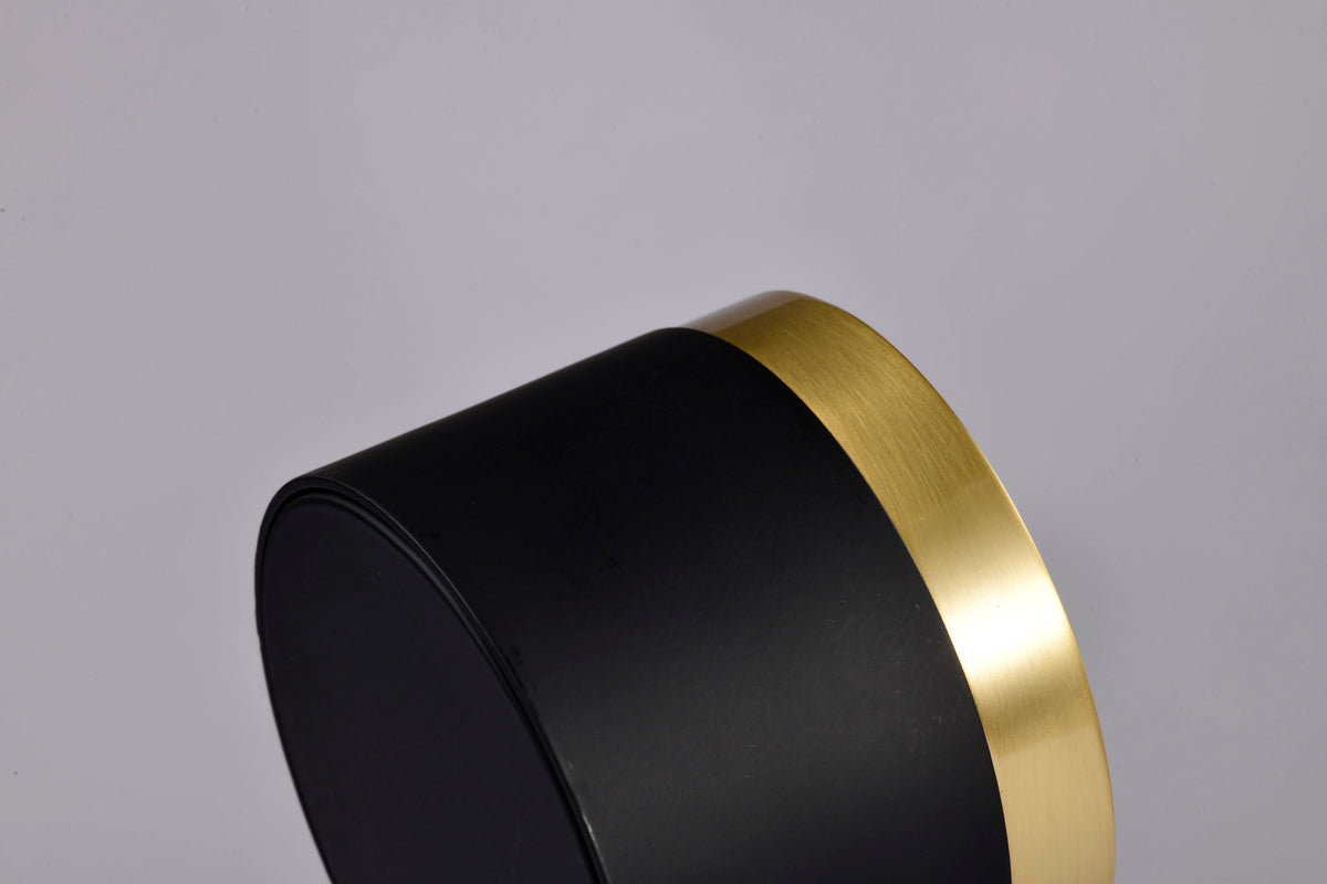 12 Watt LED Track Head - Round - 3000K - Matte Black and Brushed Brass Finish - H-Style