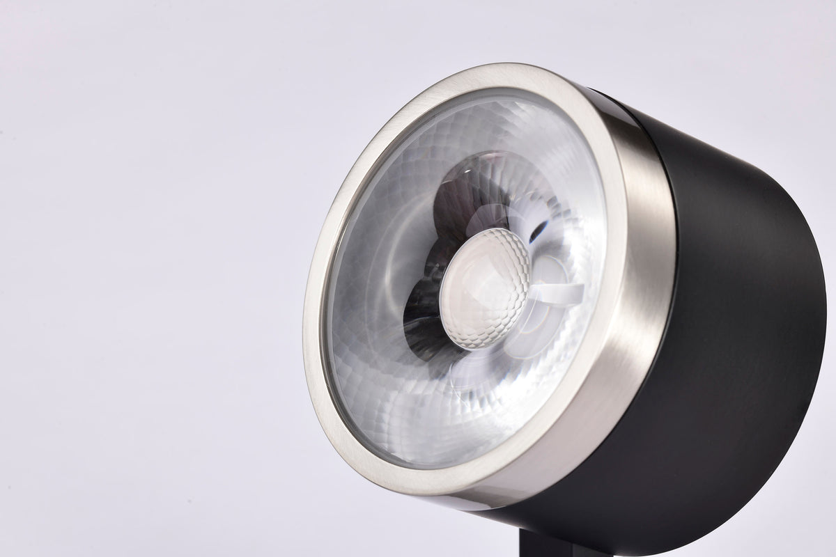 12 Watt LED Track Head - Round - 3000K - Matte Black and Brushed Nickel Finish - H-Style