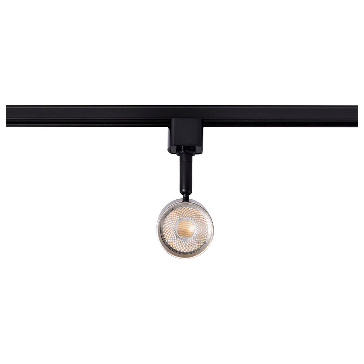 12 Watt LED Small Cylindrical Track Head - 3000K - Matte Black and Brushed Nickel Finish - H-Style