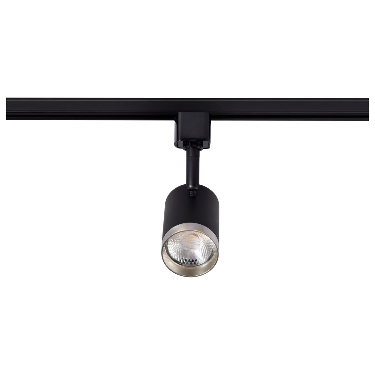 12 Watt LED Small Cylindrical Track Head - 3000K - Matte Black and Brushed Nickel Finish - H-Style