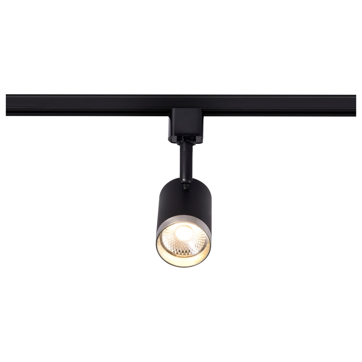 12 Watt LED Small Cylindrical Track Head - 3000K - Matte Black and Brushed Nickel Finish - H-Style