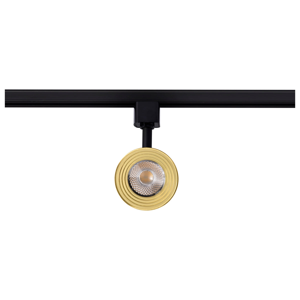 12 Watt LED Cinch Track Head - 3000K - Matte Black and Brushed Brass Finish - H-Style