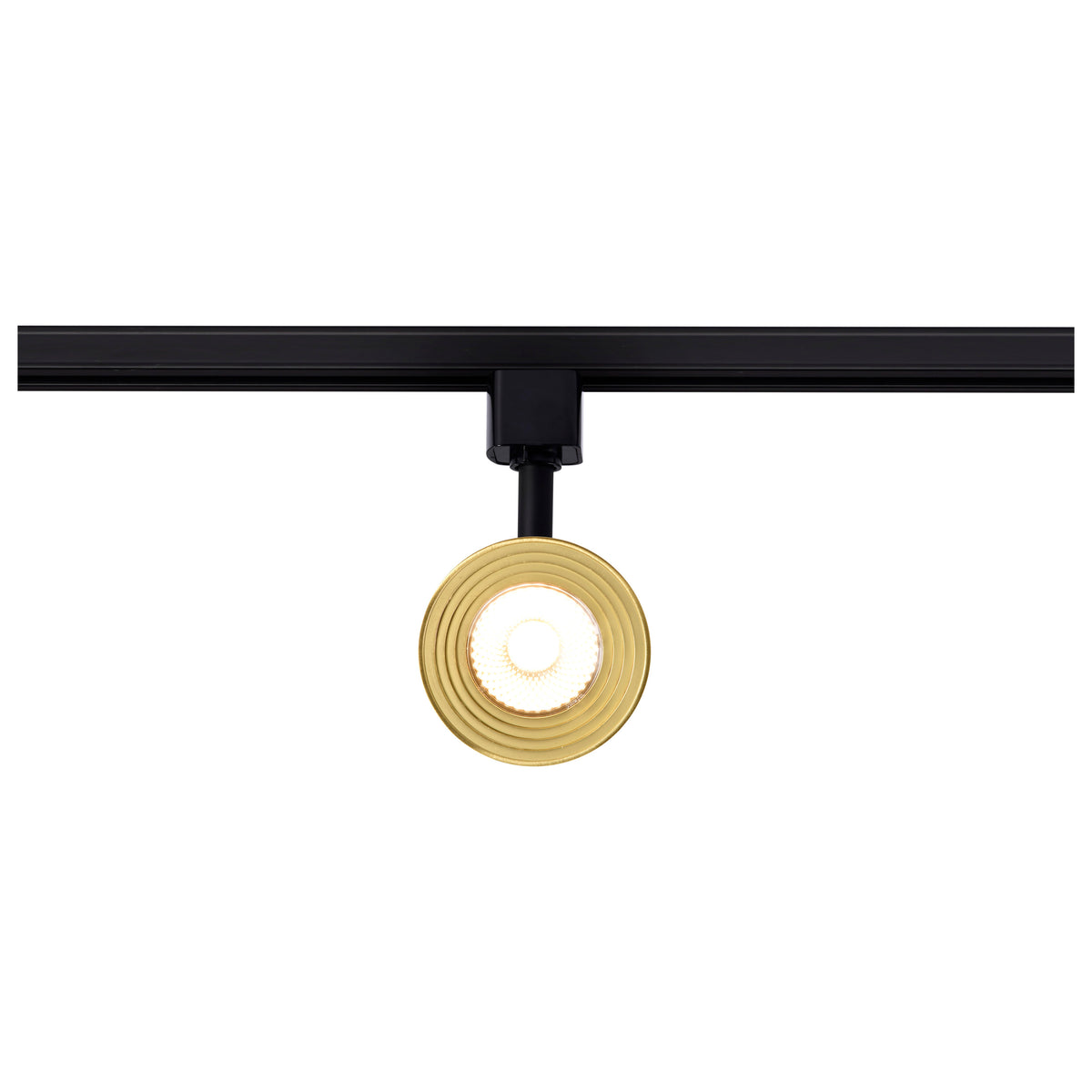 12 Watt LED Cinch Track Head - 3000K - Matte Black and Brushed Brass Finish - H-Style