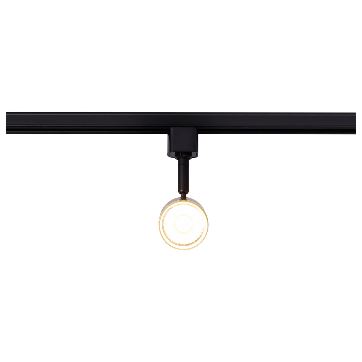 12 Watt LED Small Cylindrical Track Head - 3000K - Matte Black and Brushed Brass Finish - H-Style