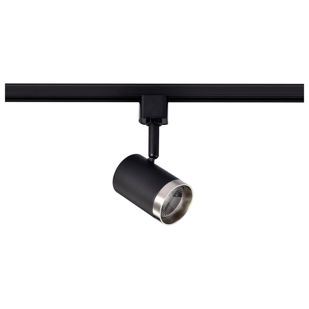12 Watt LED Small Cylindrical Track Head - 3000K - Matte Black and Brushed Nickel Finish - H-Style product image