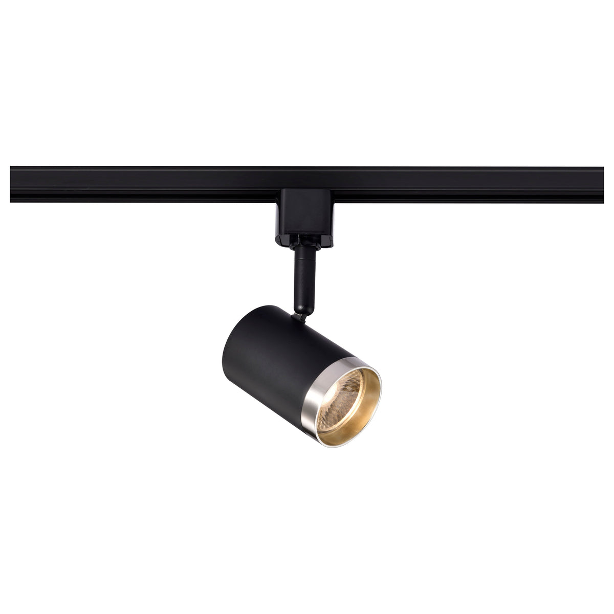 12 Watt LED Small Cylindrical Track Head - 3000K - Matte Black and Brushed Nickel Finish - H-Style