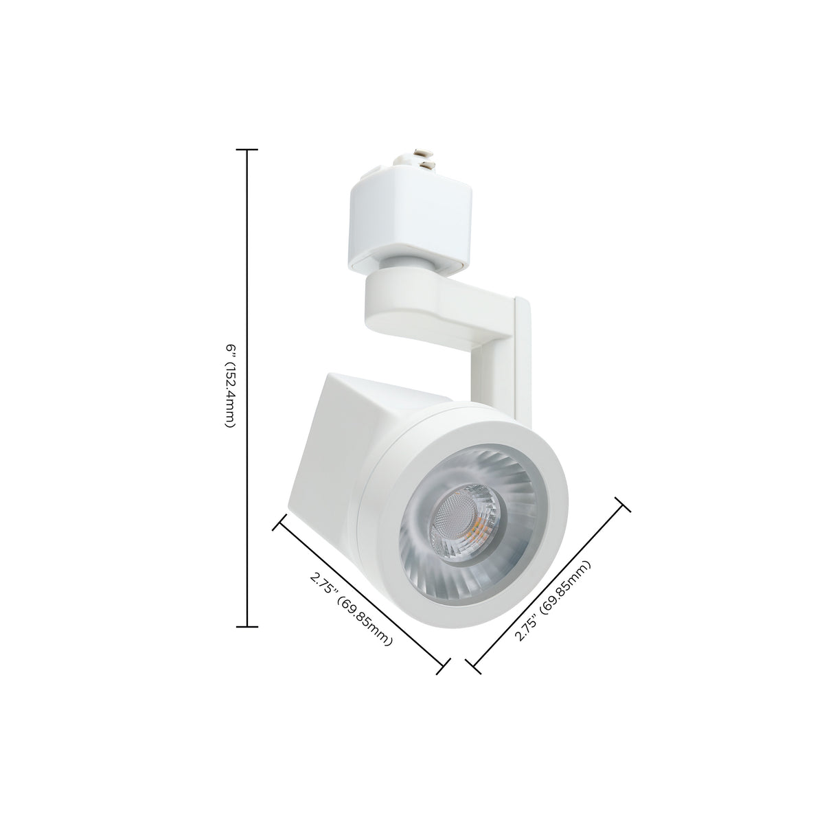 Lantern - 12 Watt LED Track Head - 24 Degree Beam Spread - 3000K - White Finish - H-Style