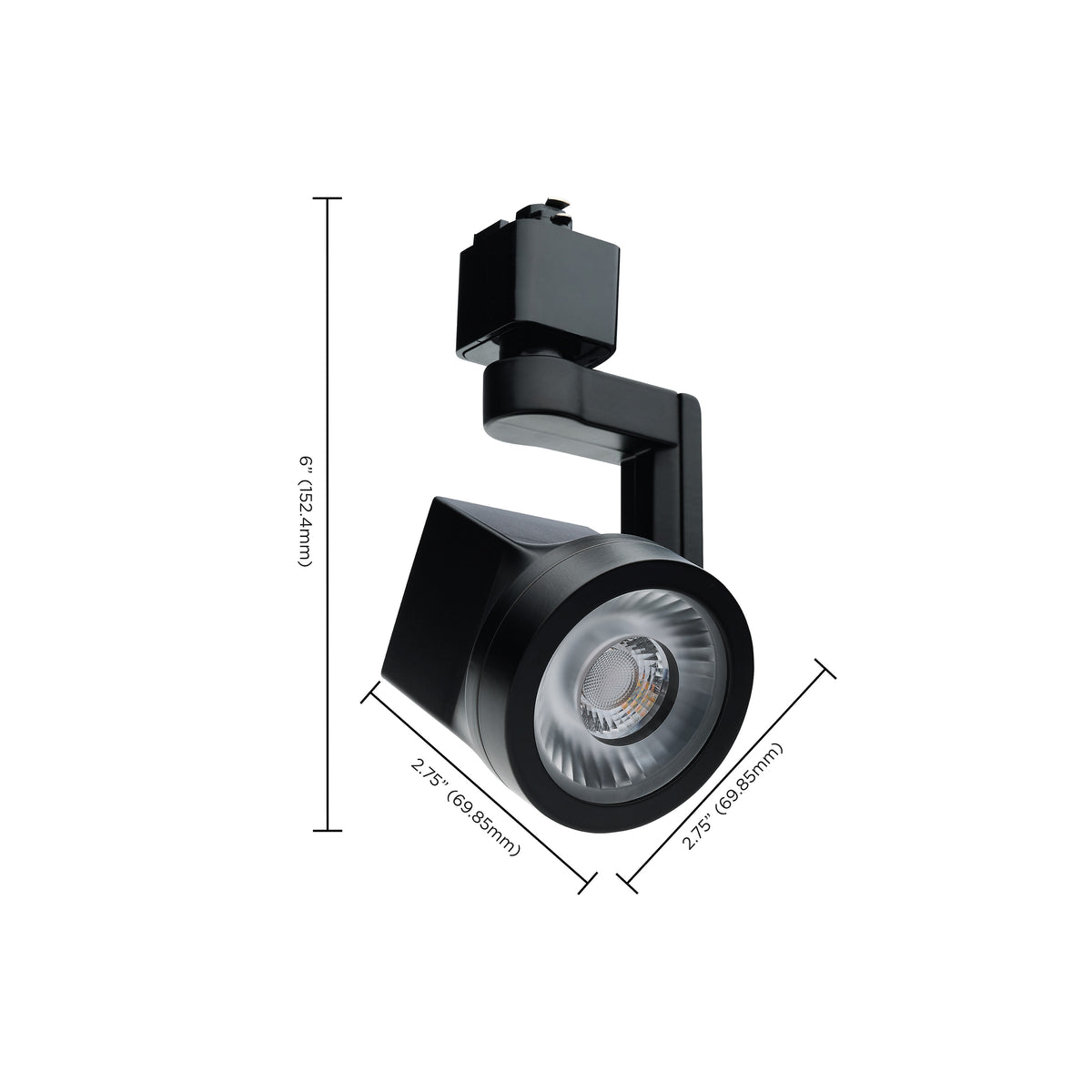 Lantern - 12 Watt LED Track Head - 24 Degree Beam Spread - 3000K - Black Finish - H-Style