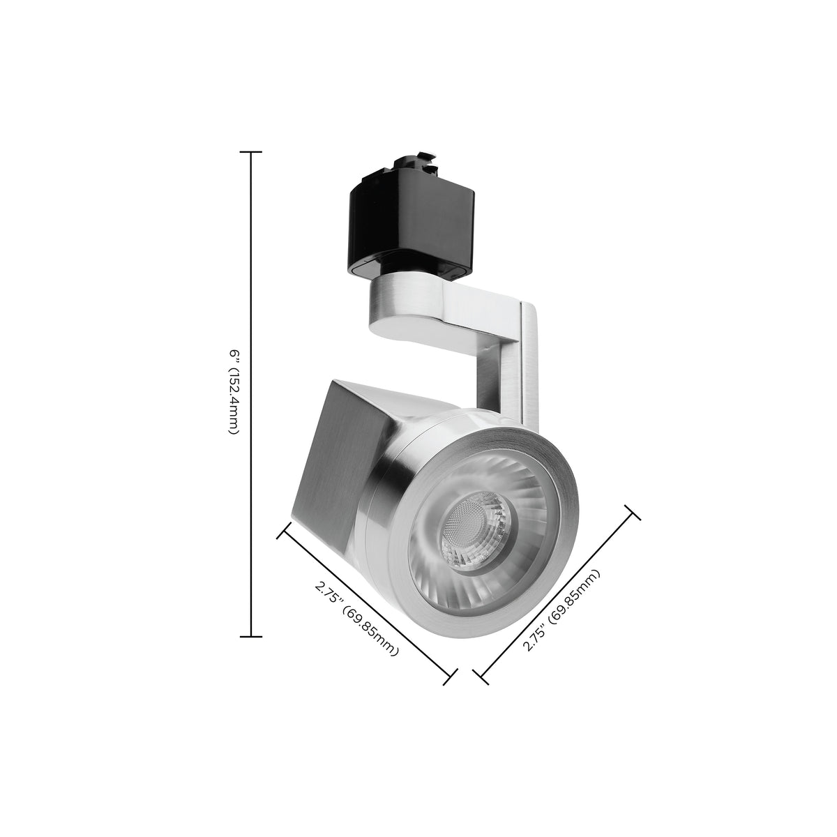 Lantern - 12 Watt LED Track Head - 24 Degree Beam Spread - 3000K - Brushed Nickel Finish - H-Style