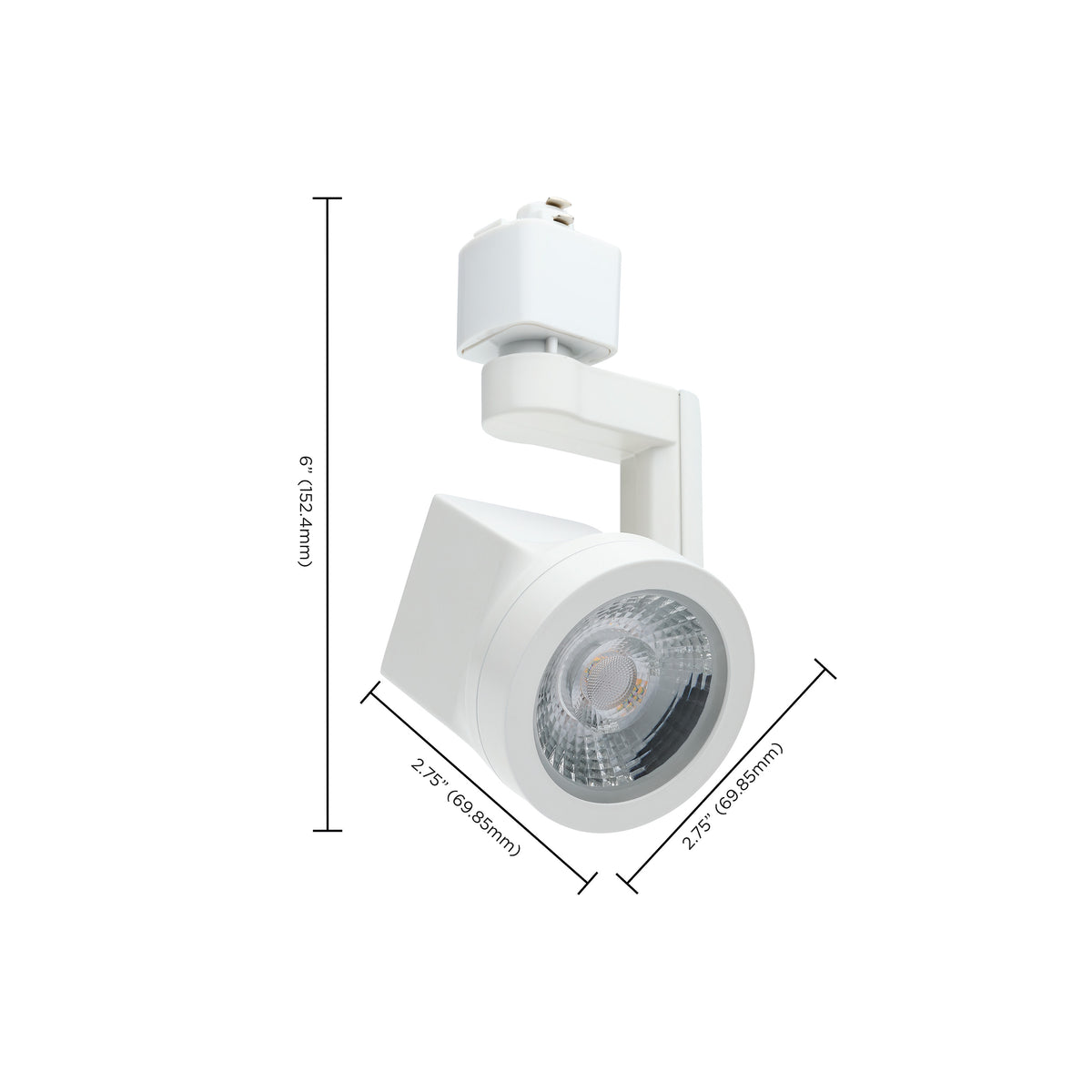 Lantern - 12 Watt LED Track Head - 36 Degree Beam Spread - 3000K - White Finish - H-Style