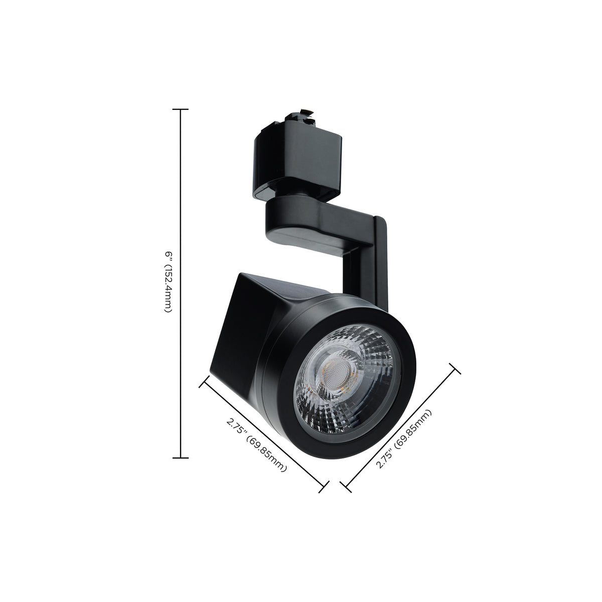Lantern - 12 Watt LED Track Head - 36 Degree Beam Spread - 3000K - Black Finish - H-Style