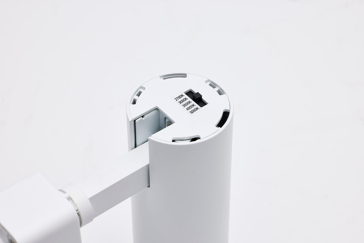 10 Watt LED Track Head - 48 Degree Beam Spread - 5 CCT Selectable - Matte White Finish - H-Style