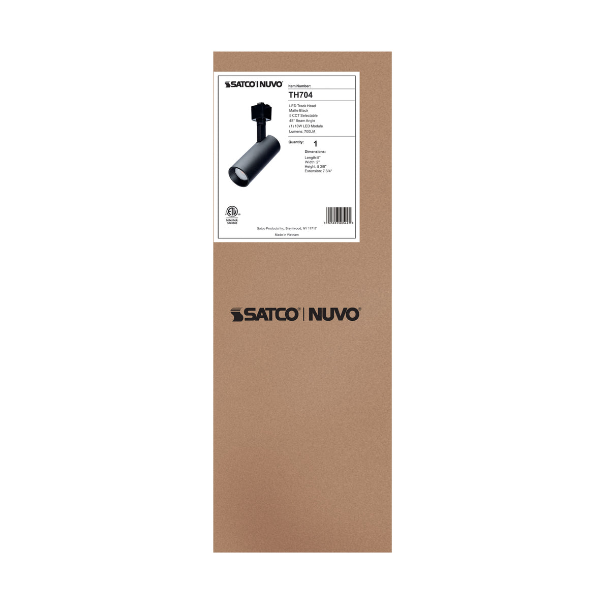 10 Watt LED Track Head - 48 Degree Beam Spread - 5 CCT Selectable - Matte Black Finish - H-Style