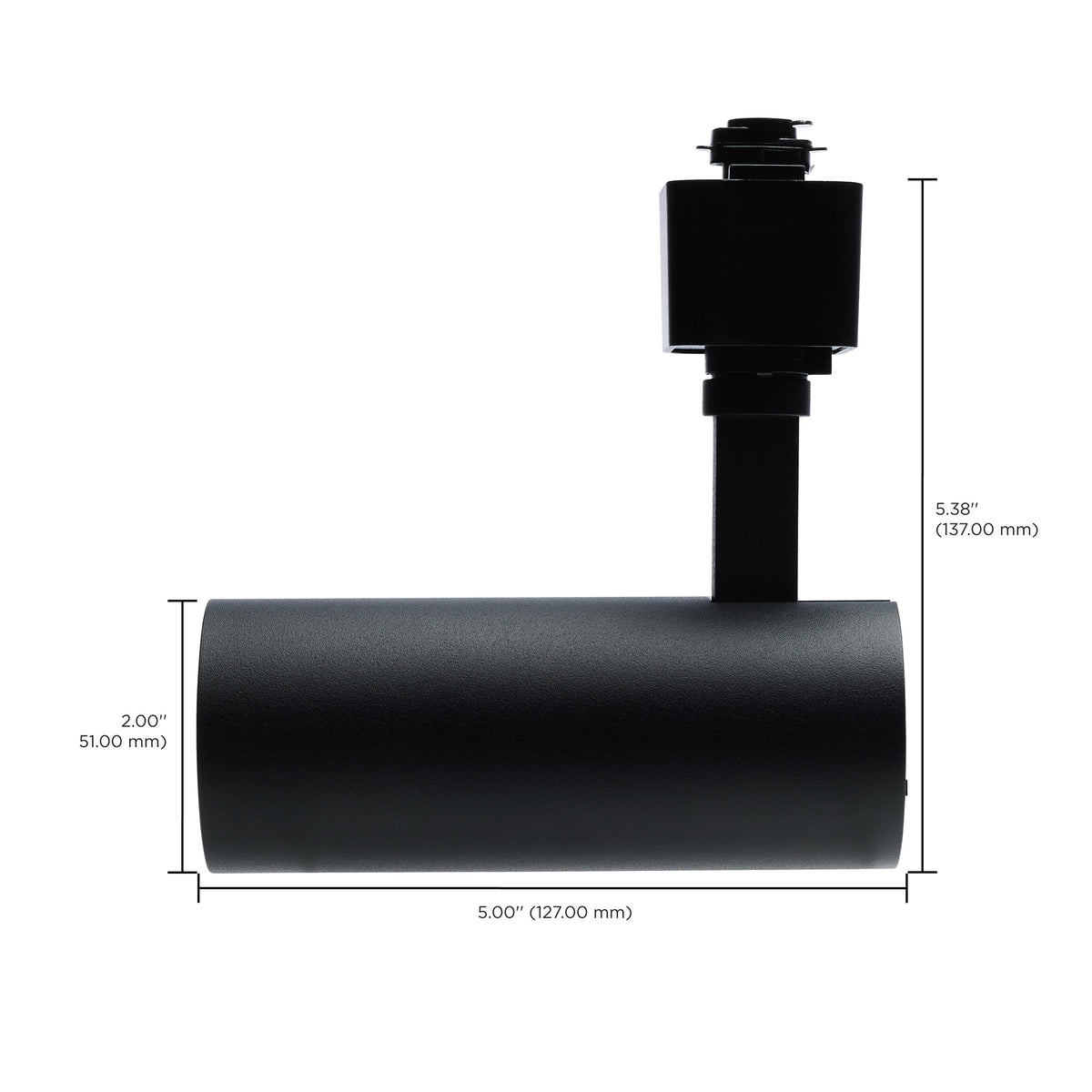 10 Watt LED Track Head - 48 Degree Beam Spread - 5 CCT Selectable - Matte Black Finish - H-Style