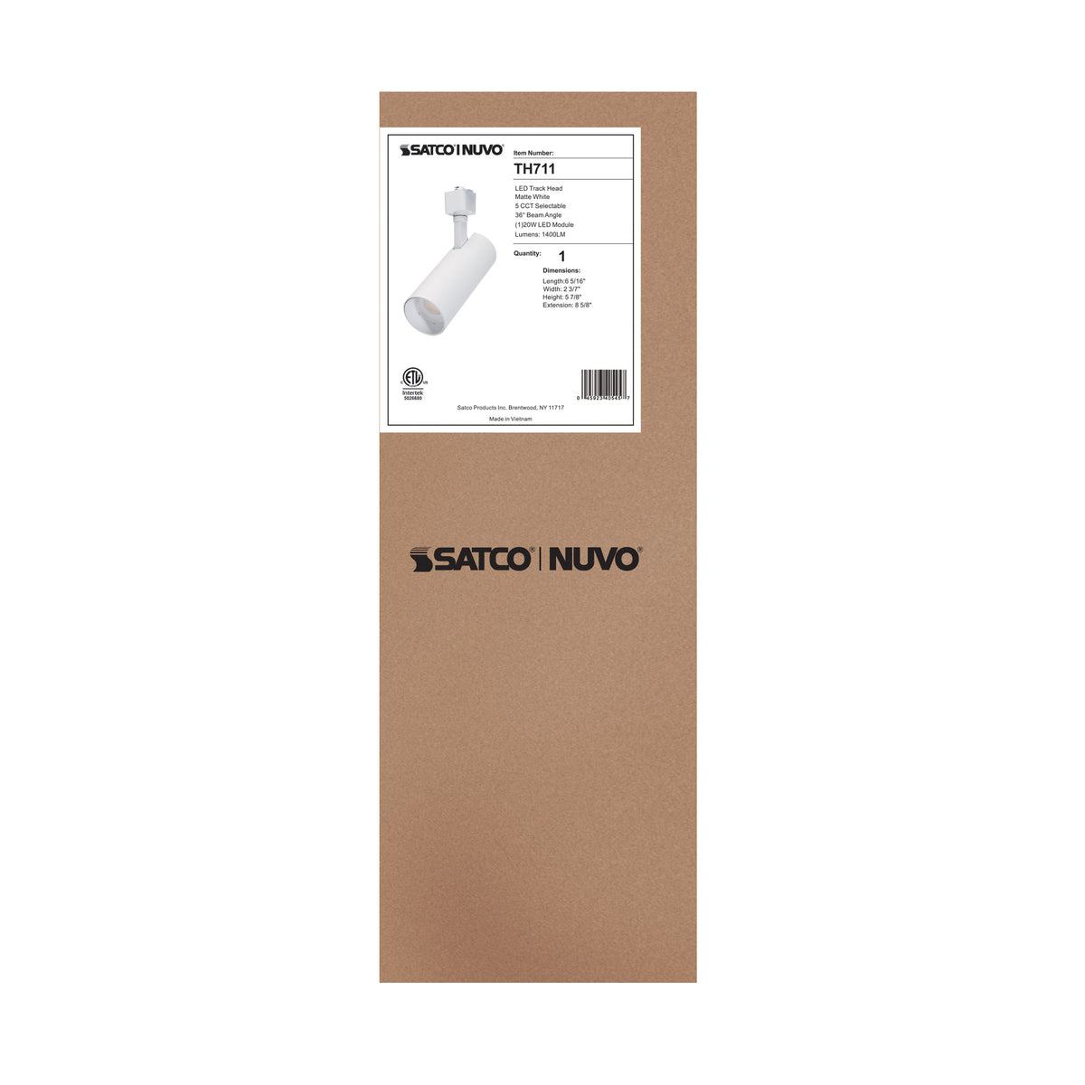 20 Watt LED Track Head - 36 Degree Beam Spread - 5 CCT Selectable - Matte White Finish - H-Style