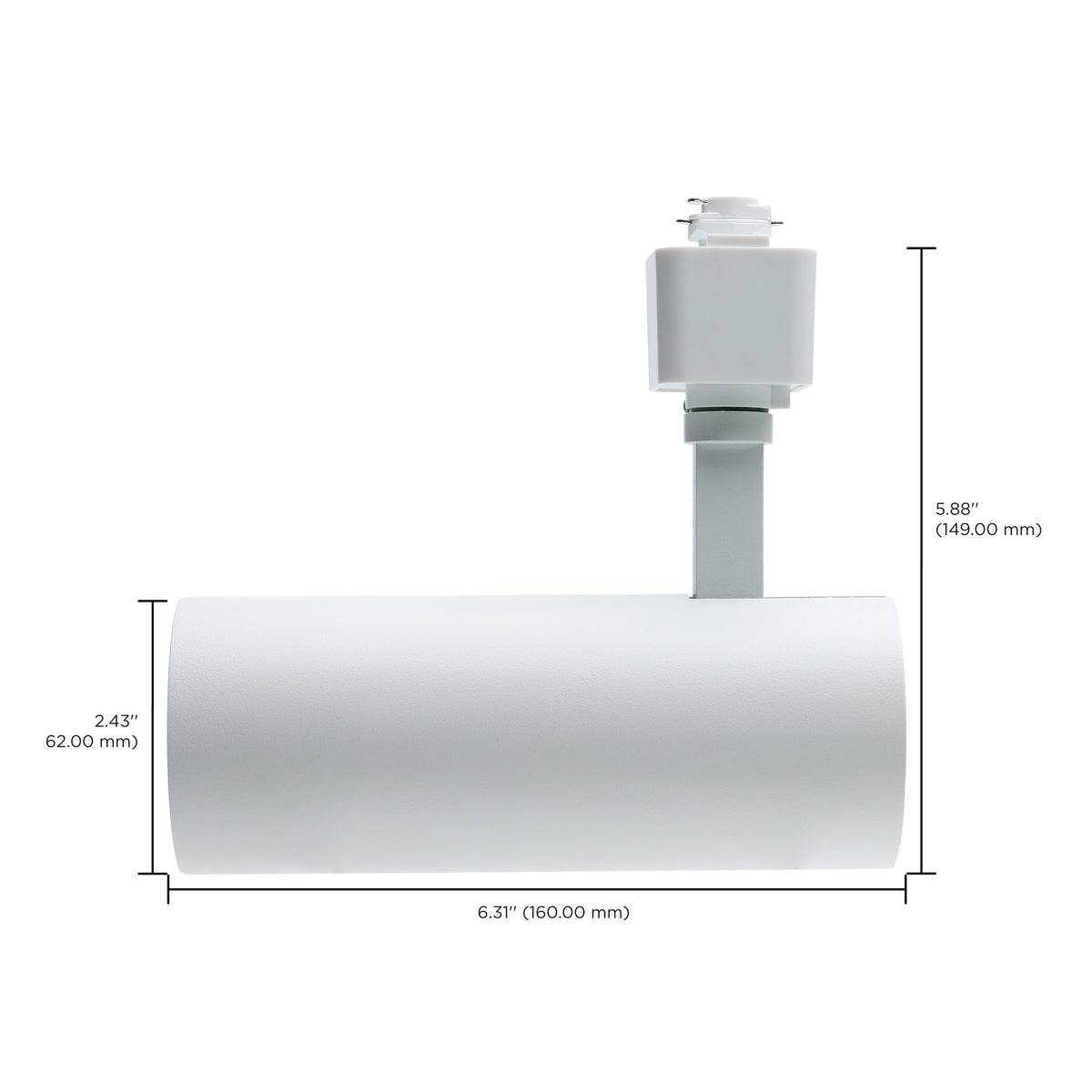 20 Watt LED Track Head - 36 Degree Beam Spread - 5 CCT Selectable - Matte White Finish - H-Style