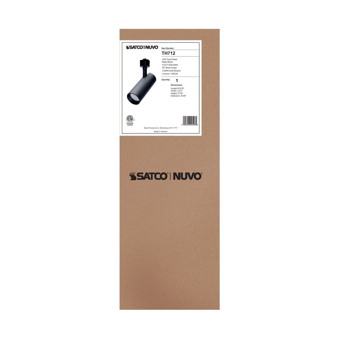20 Watt LED Track Head - 36 Degree Beam Spread - 5 CCT Selectable - Matte Black Finish - H-Style