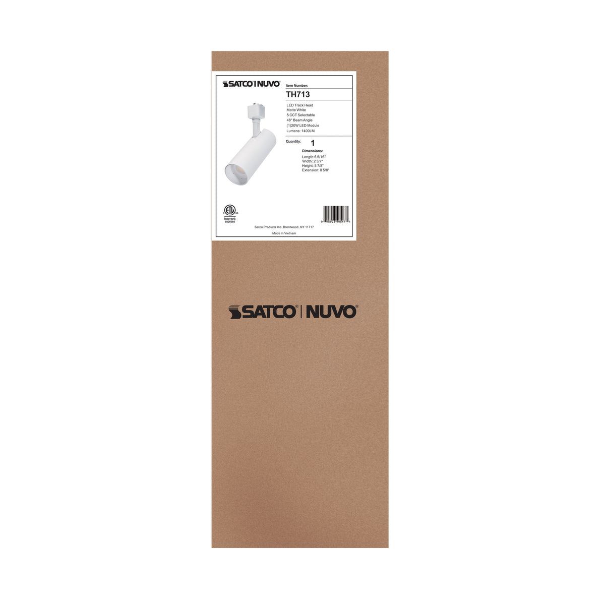20 Watt LED Track Head - 48 Degree Beam Spread - 5 CCT Selectable - Matte White Finish - H-Style