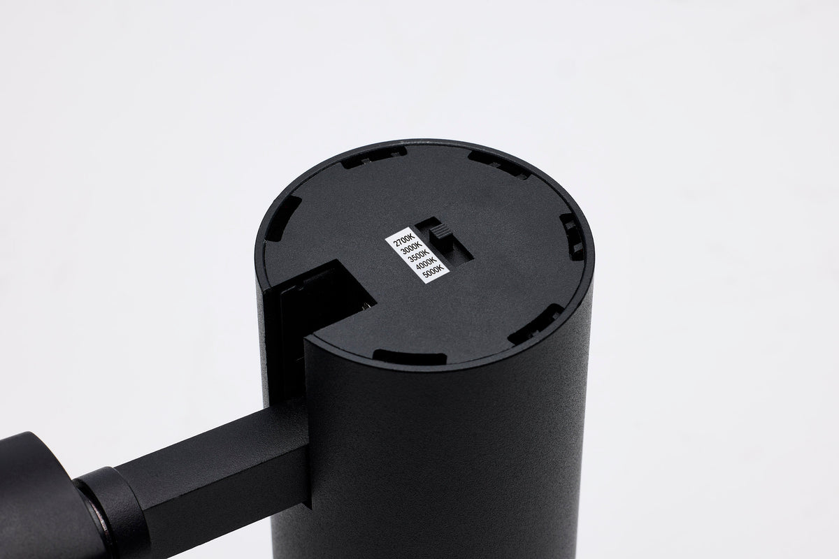 20 Watt LED Track Head - 48 Degree Beam Spread - 5 CCT Selectable - Matte Black Finish - H-Style