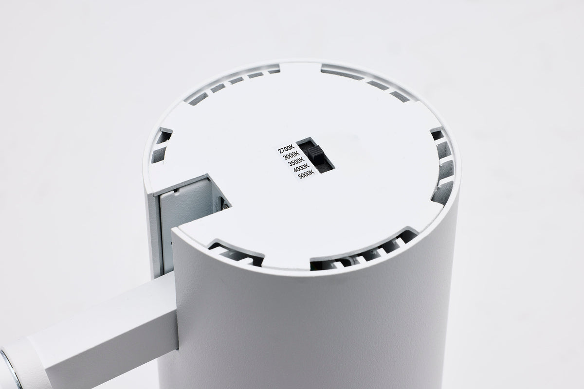 30 Watt LED Track Head - 36 Degree Beam Spread - 5 CCT Selectable - Matte White Finish - H-Style