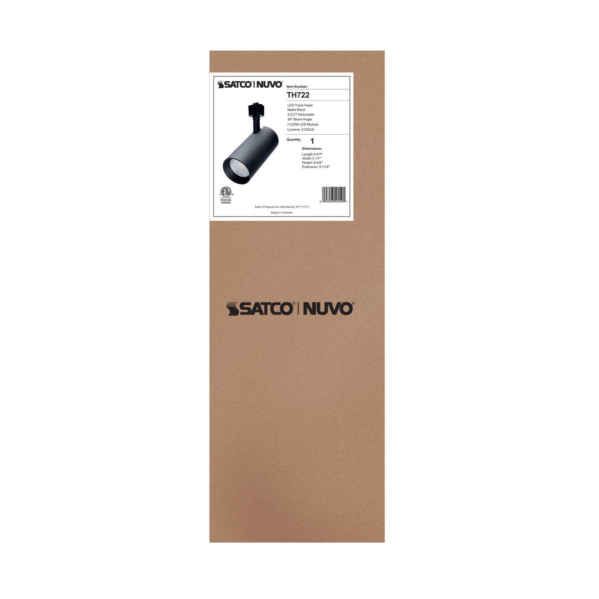 30 Watt LED Track Head - 36 Degree Beam Spread - 5 CCT Selectable - Matte Black Finish - H-Style