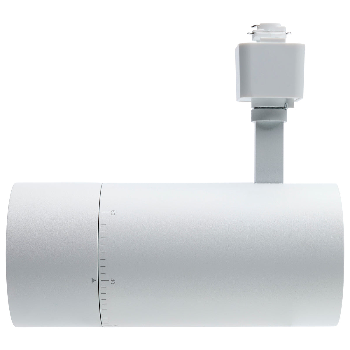 30 Watt LED Track Head - 20 to 50 Degree Adjustable Beam Spread - CCT Selectable - Matte White Finish - H-Style