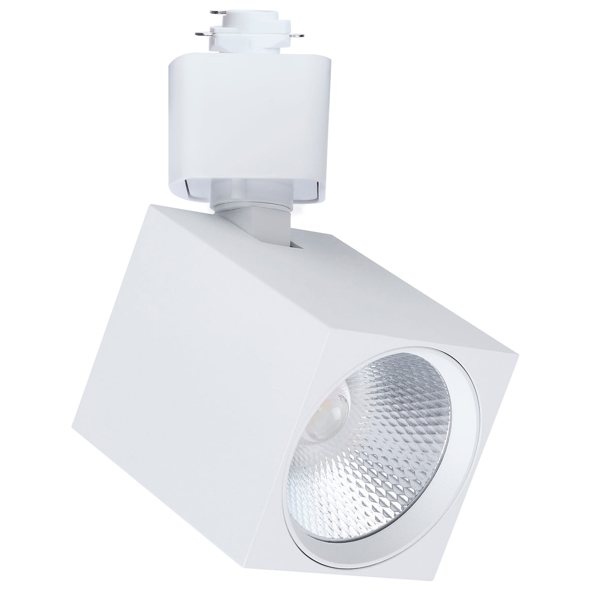 8 Watt LED Track Head - 2700K/3000K/3500K/4000K/5000K CCT Selectable - Dim to Warm - H Style - 36 Degree Beam Angle - 120 Volt - White - Square
