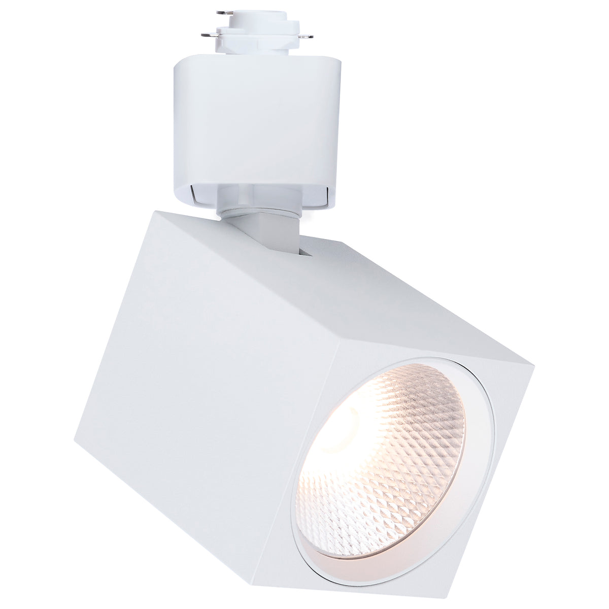 8 Watt LED Track Head - 2700K/3000K/3500K/4000K/5000K CCT Selectable - Dim to Warm - H Style - 36 Degree Beam Angle - 120 Volt - White - Square
