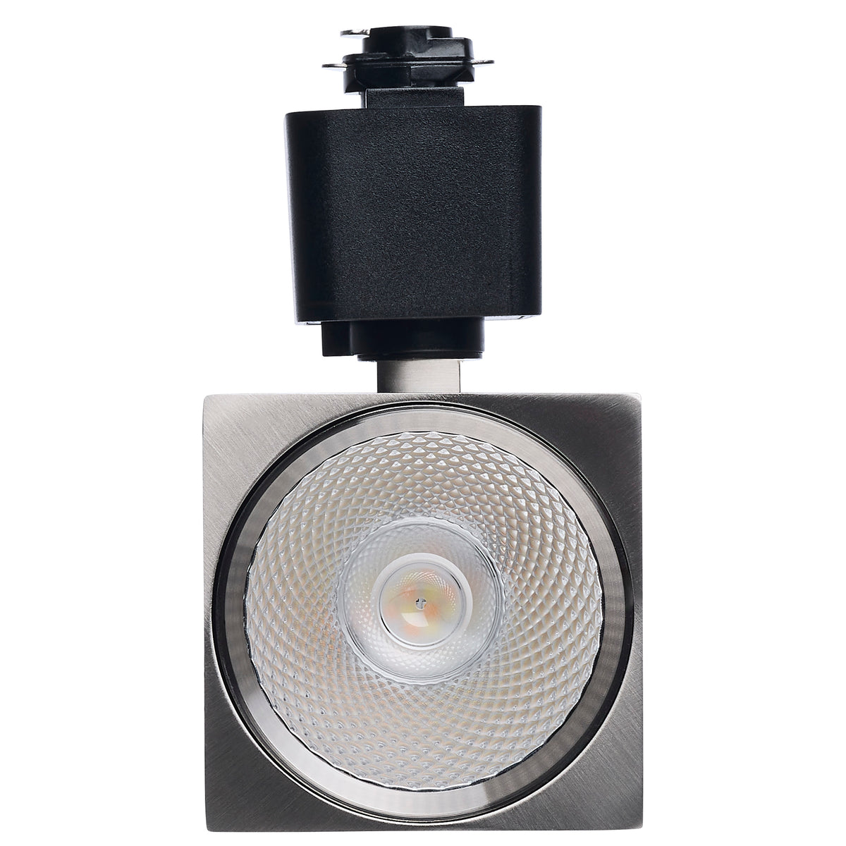 8 Watt LED Track Head - 2700K/3000K/3500K/4000K/5000K CCT Selectable - Dim to Warm - H Style - 36 Degree Beam Angle - 120 Volt - Brushed Nickel - Square